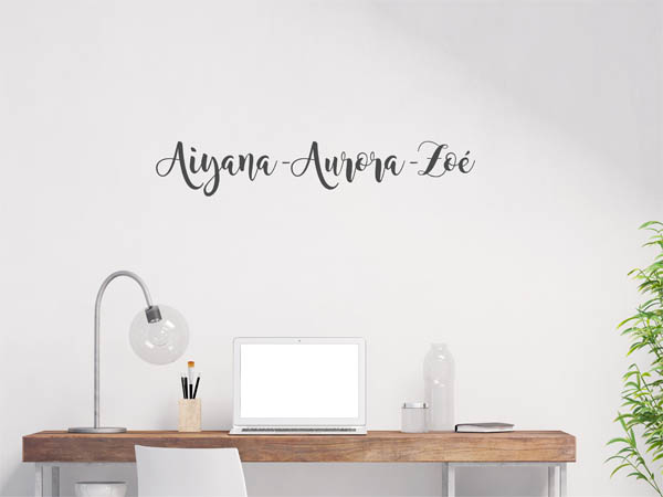 Wandtattoo Aiyana-Aurora-Zoé in Handschrift