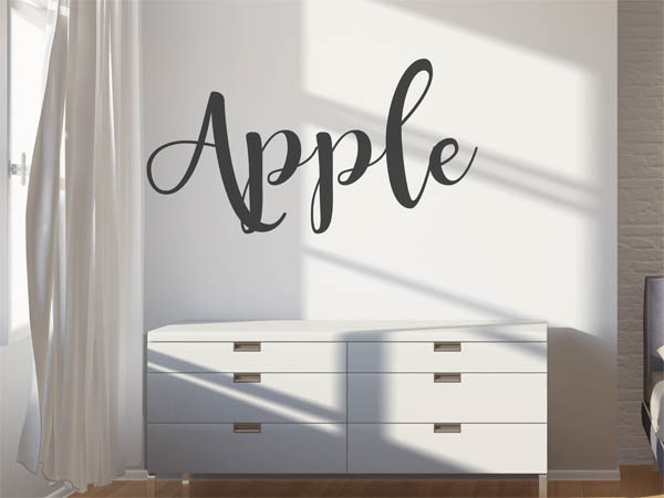 Wandtattoo Apple in Handschrift