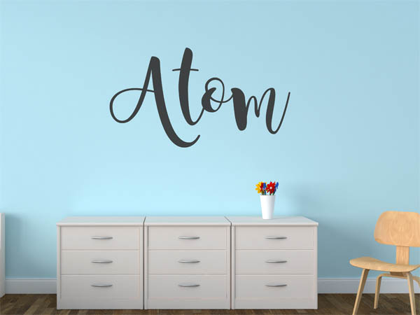 Wandtattoo Atom in Handschrift