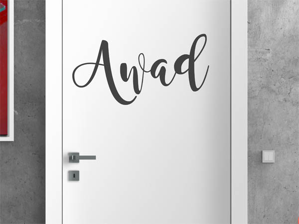 Wandtattoo Awad in Handschrift