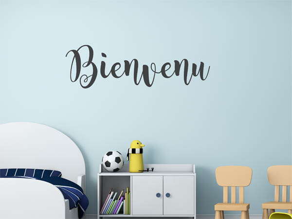 Wandtattoo Bienvenu in Handschrift
