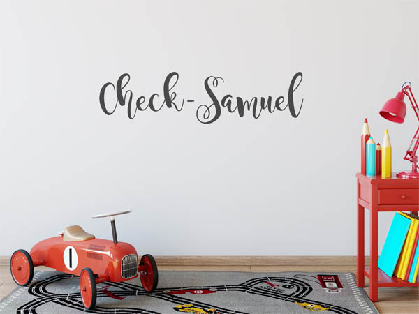 Wandtattoo Check-Samuel in Handschrift