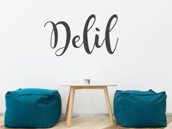 Wandtattoo Delil in Handschrift