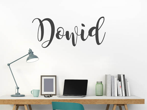 Wandtattoo Dowid in Handschrift