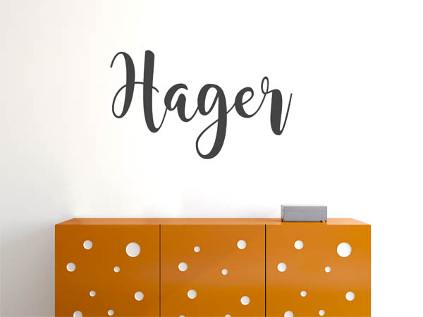 Wandtattoo Hager in Handschrift