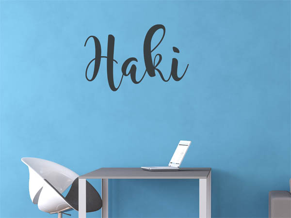 Wandtattoo Haki in Handschrift