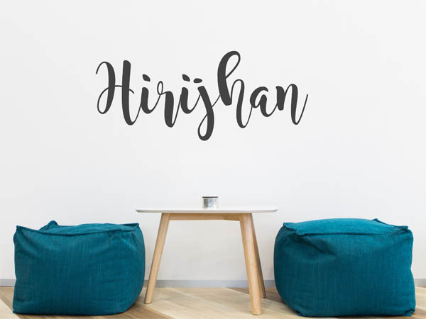 Wandtattoo Hirijhan in Handschrift