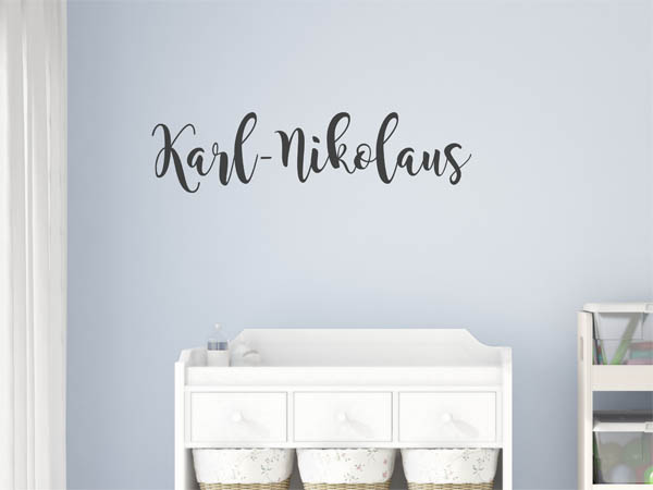Wandtattoo Karl-Nikolaus in Handschrift