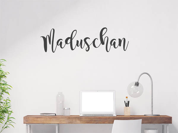 Wandtattoo Maduschan in Handschrift