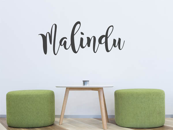Wandtattoo Malindu in Handschrift