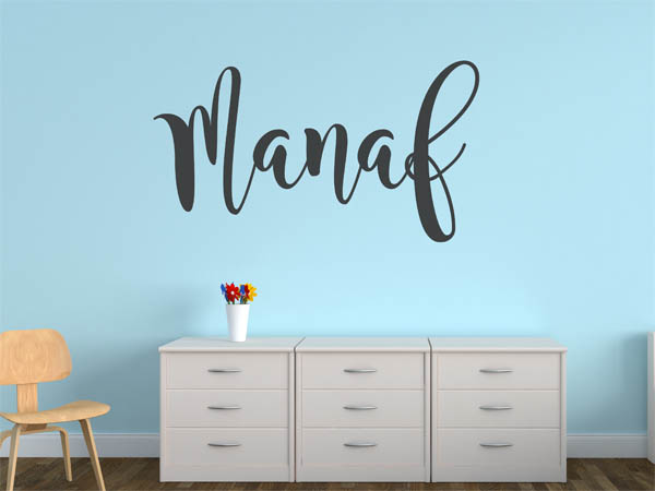 Wandtattoo Manaf in Handschrift