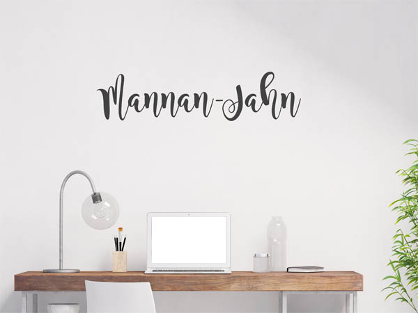 Wandtattoo Mannan-Jahn in Handschrift