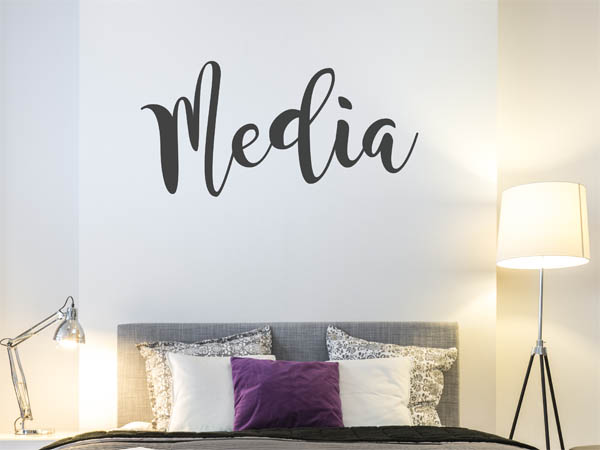 Wandtattoo Media in Handschrift