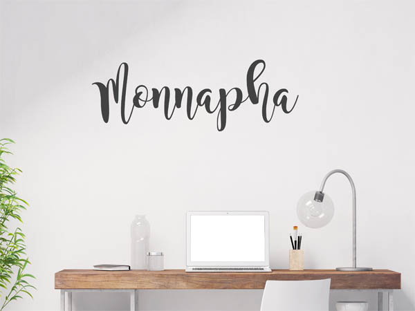 Wandtattoo Monnapha in Handschrift