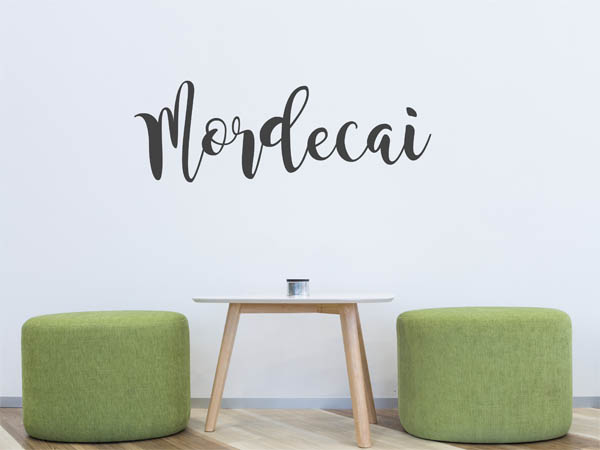 Wandtattoo Mordecai in Handschrift