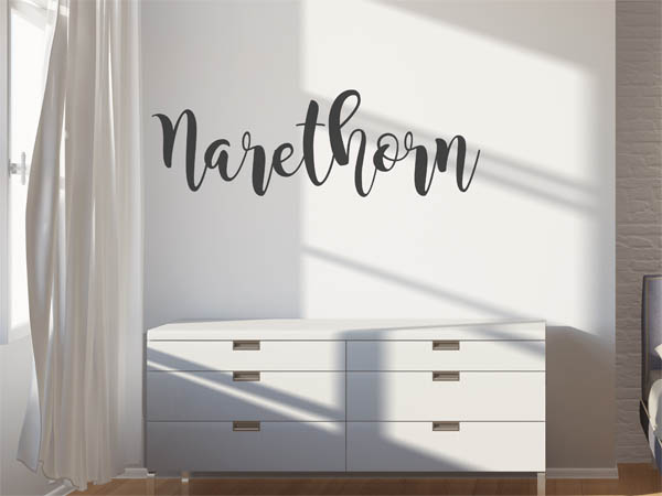 Wandtattoo Narethorn in Handschrift