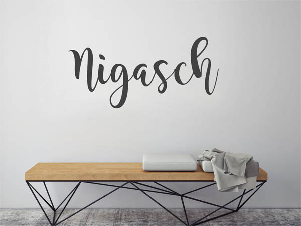 Wandtattoo Nigasch in Handschrift