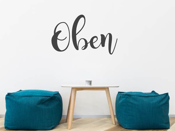 Wandtattoo Oben in Handschrift