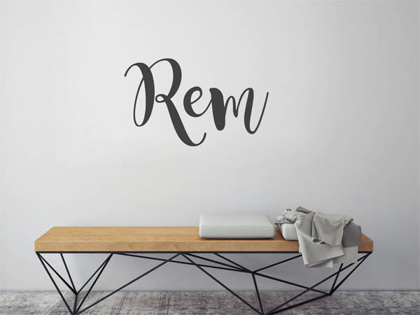 Wandtattoo Rem in Handschrift