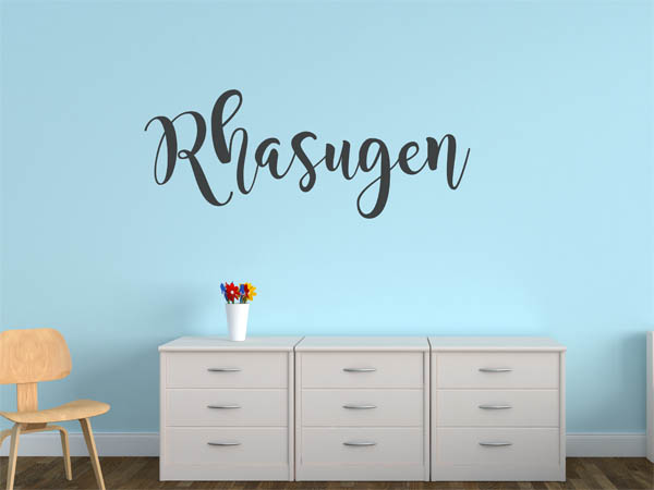Wandtattoo Rhasugen in Handschrift