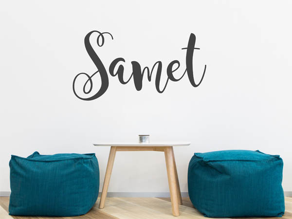 Wandtattoo Samet in Handschrift