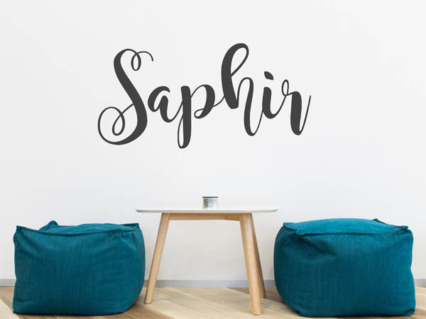 Wandtattoo Saphir in Handschrift