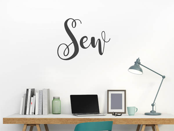 Wandtattoo Sew in Handschrift