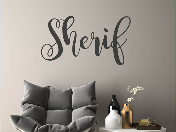 Wandtattoo Sherif in Handschrift