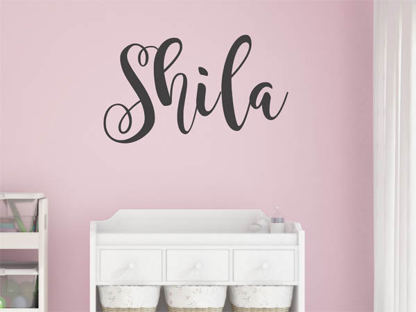 Wandtattoo Shila als Namensschild, Monogramm oder verschnörkelte Schrift | Wandtattoos