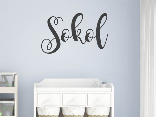 Wandtattoo Sokol in Handschrift
