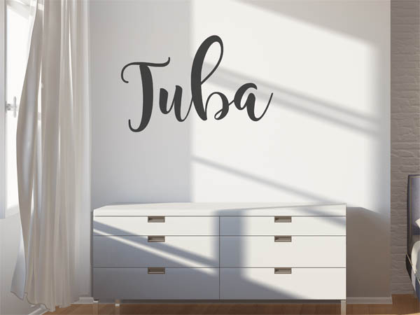 Wandtattoo Tuba in Handschrift