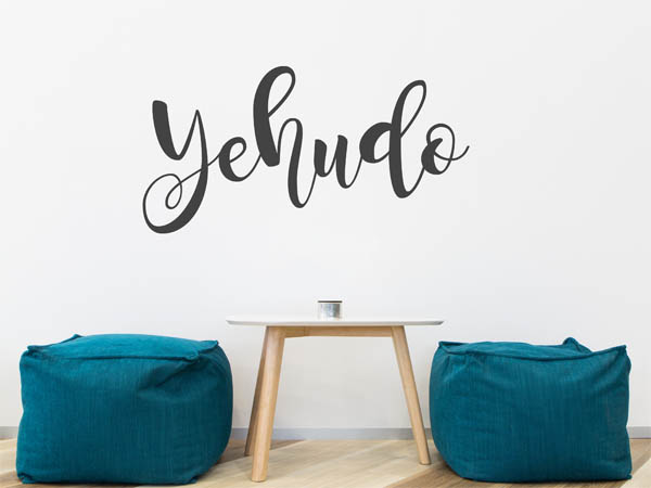 Wandtattoo Yehudo in Handschrift
