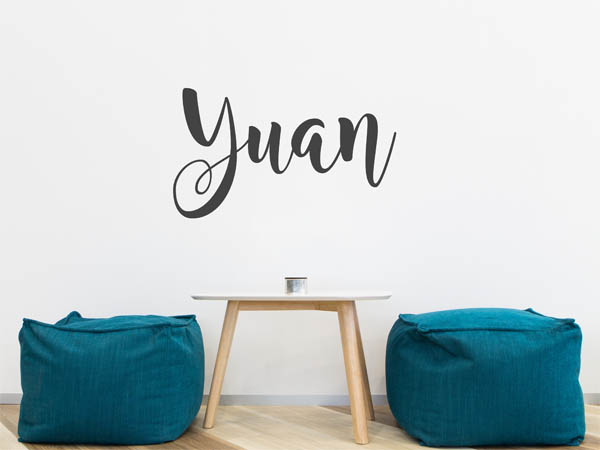 Wandtattoo Yuan in Handschrift