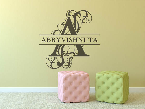 Wandtattoo verschnörkelter Buchstabe A mit Abbyvishnuta