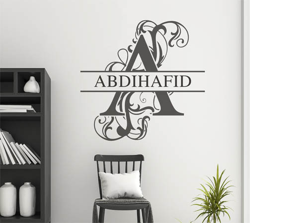 Wandtattoo verschnörkelter Buchstabe A mit Abdihafid