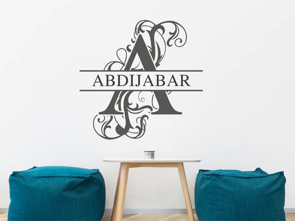 Wandtattoo verschnörkelter Buchstabe A mit Abdijabar