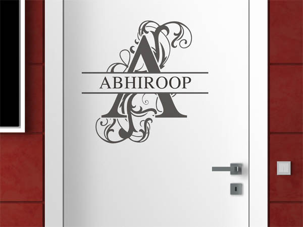 Wandtattoo verschnörkelter Buchstabe A mit Abhiroop