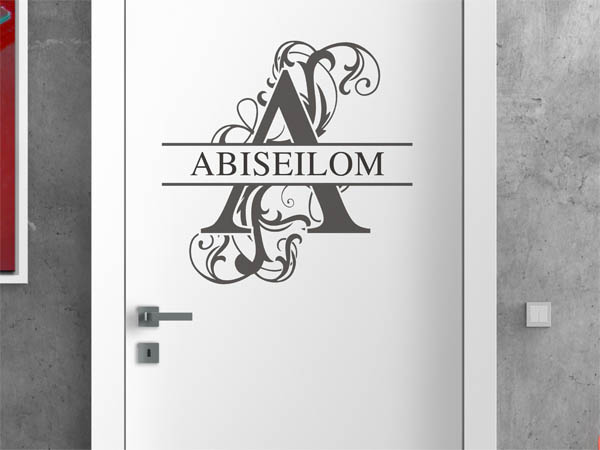 Wandtattoo verschnörkelter Buchstabe A mit Abiseilom