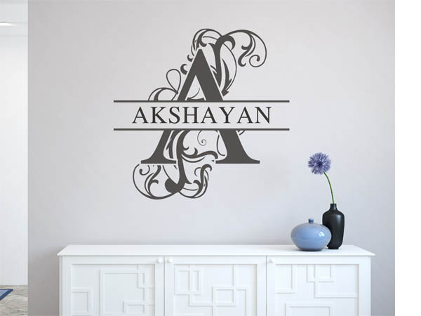 Wandtattoo verschnörkelter Buchstabe A mit Akshayan