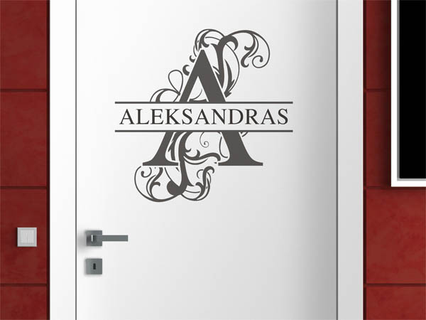 Wandtattoo verschnörkelter Buchstabe A mit Aleksandras