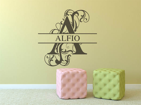 Wandtattoo verschnörkelter Buchstabe A mit Alfio