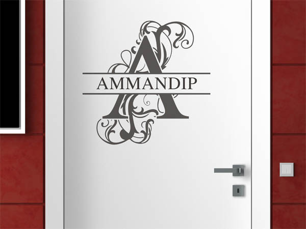 Wandtattoo verschnörkelter Buchstabe A mit Ammandip