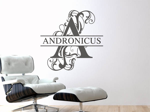 Wandtattoo verschnörkelter Buchstabe A mit Andronicus