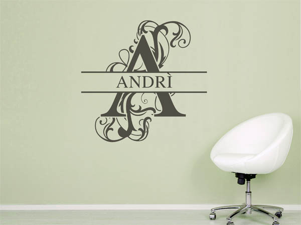Wandtattoo verschnörkelter Buchstabe A mit Andrì