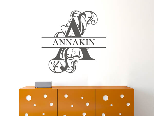 Wandtattoo verschnörkelter Buchstabe A mit Annakin
