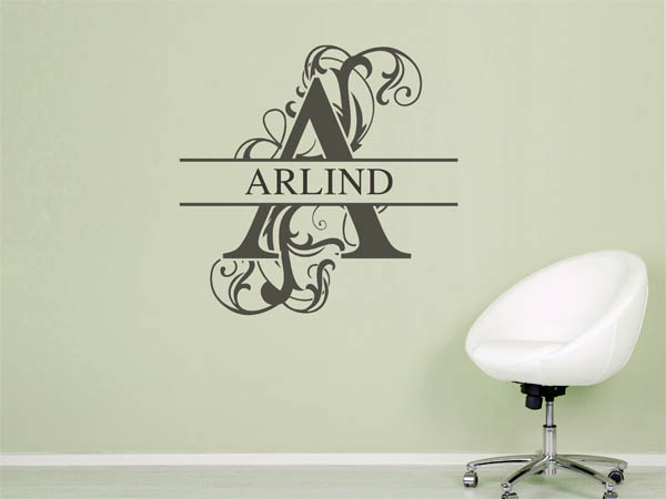 Wandtattoo verschnörkelter Buchstabe A mit Arlind
