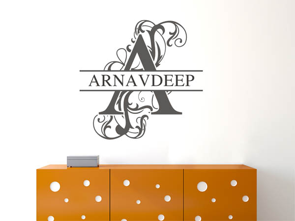 Wandtattoo verschnörkelter Buchstabe A mit Arnavdeep