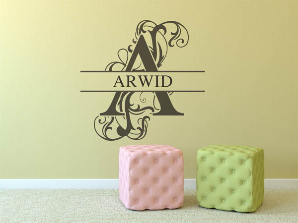 Wandtattoo verschnörkelter Buchstabe A mit Arwid