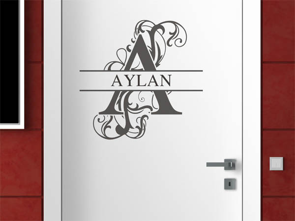 Wandtattoo verschnörkelter Buchstabe A mit Aylan