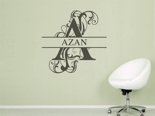 Wandtattoo verschnörkelter Buchstabe A mit Azan